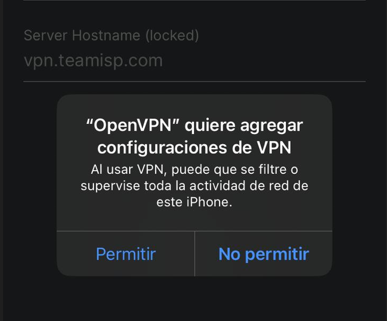 Permitir configuración